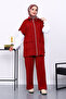 Burgundy Zippered Vest and Pants Scuba Suit