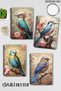 Vintage Bird Themed No:1 Design Wirebound A5 Lined 4-Piece Souvenir, Memory, School Notebook Set