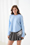 Women's Crew Neck Button Detail Slit Knitwear Sweater - 6