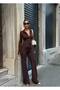 Agraflı Stretch Fabric Crop High Waist Flared Pants Diving Suit - 2