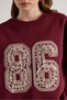 Women's Burgundy Suzene Embroidered Fleece-Lined Sweatshirts 30065 - 3
