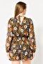 Women Floral Print Long Sleeve Playsuit, Multicolor - 4