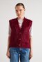 Women's Burgundy Plush Knitwear Vest 92 - 3