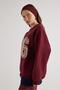 Women's Burgundy Suzene Embroidered Fleece-Lined Sweatshirts 30065 - 6