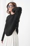 Women's Crew Neck Button Detail Slit Knitwear Sweater - 4