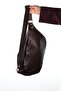 Venta Brown Knitted Women's Large Waist Bag - 4
