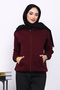 Plum Kangaroo Pocket Fleece-Lined Three Thread Cardigan - 2