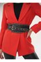 Trok Detailed Waist Belt Corset Belt Women's Belt Cowboy Belt Studded Belt