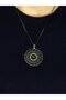 Natural Stone Citrine Natural Stone Round Model Ancient Women's Necklace Euk46S - 3