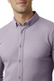 Men's Gray Lycra Fabric Ribbed Slim Fit Long Sleeve Shirt 2500805 - 2