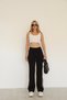 Grody.T Women's High Waist Sides Striped Detail Flared Diving Leggings Pants - 2