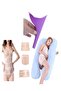 وسادة نوم للحوامل على شكل حرف U + قمع تبول للطوارىبعد الحمل مباشرة+ مجموعة احزمة 3 في 1المقاس: XL