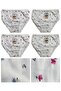 12-Pack 100% Cotton Breathable Fabric Floral High-Waisted Women's Bikini Brief OZT121 - 2