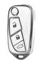 Fiat Boxer Ducato Fiorino Linea Jumper Boxer 3 Button Flip Nano Key Case White-Silver - 2