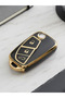 Fiat Fiorino Linea Boxer Ducato Jumper Boxer 3 Button Nano Key Case Cover Black-Gold