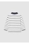 Navy Blue Striped Baby Boy Polo Neck Long Sleeve T-Shirt 2103 - 2