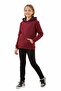 Girl's Burgundy Hooded Pocket 3 Thread Sweatshirt Bgl-St04998 - 3