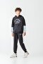 Los Angels Athletic Printed Hooded Boys' Kangaroo Pocket Bottom Top Tracksuit Set - 3