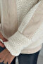 Women's Color Block Zippered Sherpa Coat – Cozy Contrast - 7