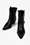 Women's Arden Black Leather Cowboy Boots - 4