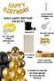 Gold Happy Birthday Foil Balloon Set Black Gold Birthday Large Party Set Decorations - 2