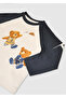 Navy Blue Baby Boy Long Sleeve Printed T-Shirt 2059 - 3