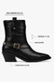 Women's Arden Black Leather Cowboy Boots - 3