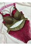 Lace Detailed Unpadded Cross String Underwire Bra Panty Set - Lingerie Set 2-Piece Set - 2