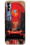 Tecno Spark 7 Pro Case Hd Pattern Printed Back Cover - Red Mercedes