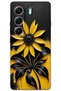 Tecno Camon 40 4g Case Hd Pattern Printed Back Cover - Black Yellow Flower