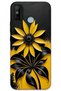 Tecno Spark 6 Go Case Hd Pattern Printed Back Cover - Black Yellow Flower