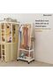 Clothes Rack 2-Tier Rolling Garment Rack (White) - 5