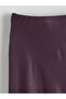 Lcw vision plum waist elastic a-line satin skirt