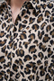 Leopard Patterned 100% Cotton Single Pocket Oversized Shirt - 8