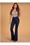 Alice Dark Blue High Waist Flared Casual Flare Jean - 5