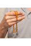 Silver Orange Kazaz Tassel-Adorned Crimped Amber Prayer Beads - 2
