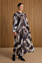 Beige Patterned Viscose Dress - 3