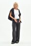 Maternity Adjustable Waist Front Zipper Hooded Tracksuit Set Smoked - 6