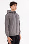 Double Stripe Sleeve Detailed Full Zipper Pocket Comfortable Fit Adjustable Hooded Sweatshirt - 4