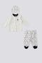 Base. Polo Assn Cream Snap Fastener Uspa Pattern Baby 3-Piece Set