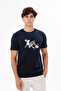 Geometric Pattern on the Front Printed Crew Neck Cotton T-Shirt - 5