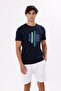 Front Printed Geometric Pattern Crew Neck Comfortable Fit Breathable Cotton Short Sleeve T-Shirt - 5