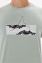 Mountain Graphic Crew Neck Letter Detail Comfortable Fit Cotton T-Shirt - 7