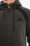 Two Piece Sports Tracksuit Set with Side Panel Detail Zippered Hooded Top and Bottom with Pockets - 2