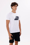 Rectangular Photo Printed Soft Textured Crew Neck Short Sleeve Relaxed Fit T-Shirt - 4