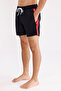 Logo Striped Detail Zippered Pocket Drawstring Elastic Waist Quick Dry Matte Surface Short Leg Sea Shoes - 2