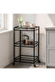 3-Tier Bar Cart with Clear Glass Shelves & Welded Metal Frame – No Installation Needed - 7
