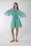 Bohemian Dress 1 Piece Ethnic Guipure Detailed Midi Sleeve Retro Dress Green - 4