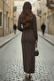Palmiye Mesh Knitwear Dress R4448 Mink - 4