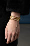 Gold Color Screw Detail Row Clasp Model Bracelet - 3